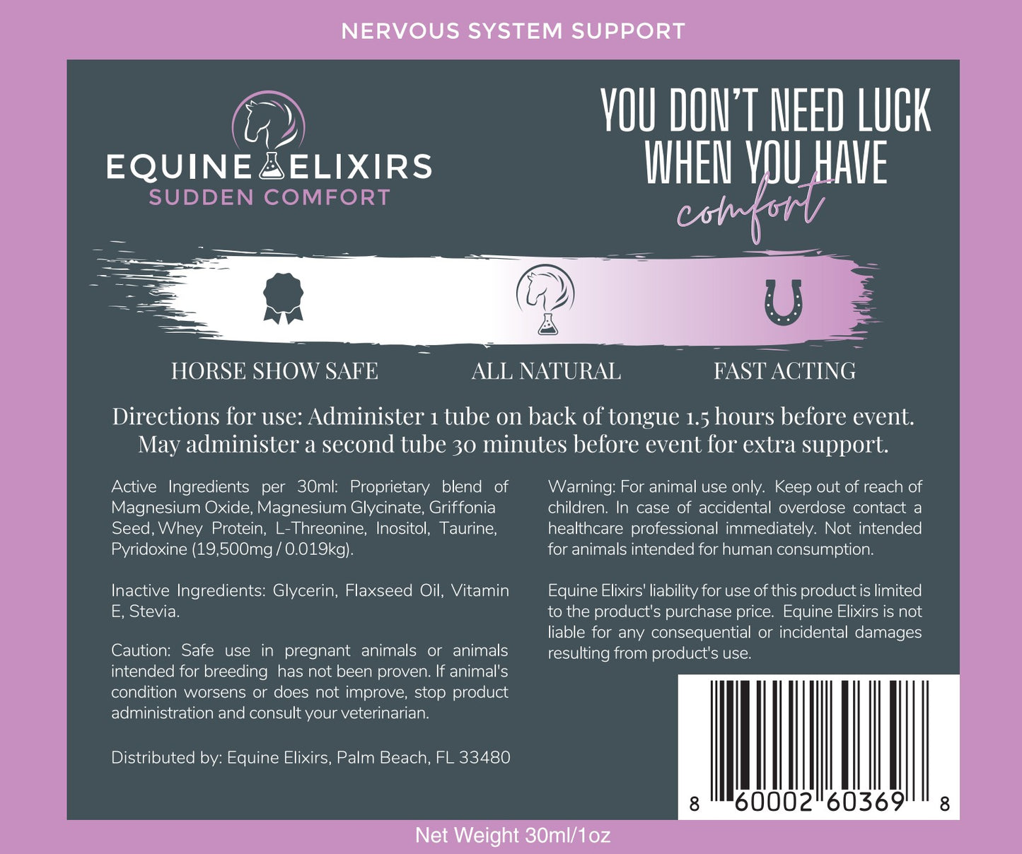 Equine Elixirs - SUDDEN COMFORT